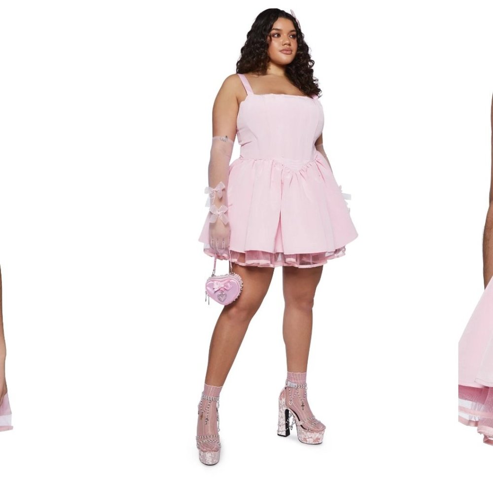 Plus magic moves dollskill sugar thrillz light pink corset dress
